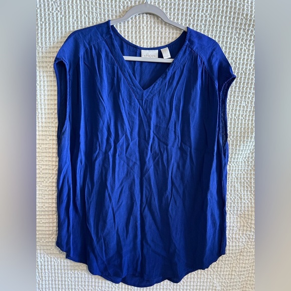 Chico's Royal Blue Sleeveless Blouse - Picture 3 of 5